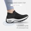 imageSTQ Walking Shoes Women Slip on Sneakers Non Slip Work AirCushion Arch Support Tennis Plantar Fasciitis Orthopedic Breathable Mesh Comfortable Ladies NursingBlack White