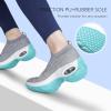 imageSTQ Walking Shoes Women Slip on Sneakers Non Slip Work AirCushion Arch Support Tennis Plantar Fasciitis Orthopedic Breathable Mesh Comfortable Ladies NursingMedium Grey Teal