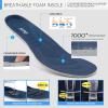 imageSTQ Walking Shoes Women Slip on Sneakers Non Slip Work AirCushion Arch Support Tennis Plantar Fasciitis Orthopedic Breathable Mesh Comfortable Ladies NursingDenim Blue White