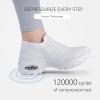 imageSTQ Walking Shoes Women Slip on Sneakers Non Slip Work AirCushion Arch Support Tennis Plantar Fasciitis Orthopedic Breathable Mesh Comfortable Ladies NursingWhite