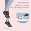 imageSTQ Walking Shoes for Women Lace Up Lightweight Tennis ShoesDark GreyBlack