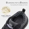 imageSTQ Walking Shoes for Women Lace Up Lightweight Tennis ShoesDark GreyBlack