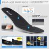 imageSTQ Walking Shoes for Women Lace Up Lightweight Tennis ShoesDark GreyBlack