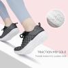 imageSTQ Walking Shoes for Women Lace Up Lightweight Tennis ShoesDark GreyWhite