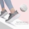 imageSTQ Walking Shoes for Women Lace Up Lightweight Tennis ShoesGrey Pink