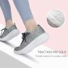 imageSTQ Walking Shoes for Women Lace Up Lightweight Tennis ShoesGreyGreen