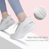 imageSTQ Walking Shoes for Women Lace Up Lightweight Tennis ShoesWhiteSilver