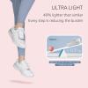 imageSTQ Walking Shoes for Women Lace Up Lightweight Tennis ShoesWhiteSilver
