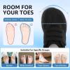 imageSTQ Wide Toe Box Shoes Women Hook and Loop Orthopedic Walking Shoe for Seniors Bunions Plantar Fasciitis Hammertoes Swollen FeetAll Black