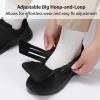 imageSTQ Wide Toe Box Shoes Women Hook and Loop Orthopedic Walking Shoe for Seniors Bunions Plantar Fasciitis Hammertoes Swollen FeetAll Black