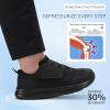 imageSTQ Wide Toe Box Shoes Women Hook and Loop Orthopedic Walking Shoe for Seniors Bunions Plantar Fasciitis Hammertoes Swollen FeetAll Black