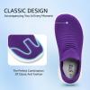 imageSTQ Wide Toe Box Walking Shoes Women  Sock Orthopedic Slip On Shoe NonSlip Comfort Mesh Diabetic Sneakers for Plantar Fasciitis Relief BunionsPurple