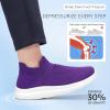 imageSTQ Wide Toe Box Walking Shoes Women  Sock Orthopedic Slip On Shoe NonSlip Comfort Mesh Diabetic Sneakers for Plantar Fasciitis Relief BunionsPurple