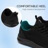 imageSTQ Wide Toe Box Walking Shoes Women Orthopedic Swollen Feet Diabetic Tennis Running Sneakers for Plantar Fasciitis Arch Support BunionsAll Black