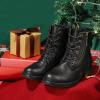 imageSTQ Womens Combat Boots Lace up Ankle BootiesBlack