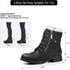 imageSTQ Womens Combat Boots Lace up Ankle BootiesBlack