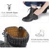 imageSTQ Womens Combat Boots Lace up Ankle BootiesBlack