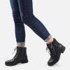 imageSTQ Womens Combat Boots Lace up Ankle BootiesBlack