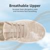 imageSTQ Womens Slip On Sneakers Tennis Walking Orthopedic Shoes Breathable Athletic Gym Workout Cross Training SneakersBeige