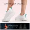 imageSTQ Womens Slip On Sneakers Tennis Walking Orthopedic Shoes Breathable Athletic Gym Workout Cross Training SneakersWhite Teal