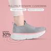 imageSTQ Womens Slip on Sneakers Wide Toe Box Walking Tennis Shoes Cushion Sole Comfortable Orthopedic Arch Support Breathable Plantar Fasciitis NonSlip Athletic Gym Workout ShoeDark Grey Pink