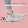 imageSTQ Womens Slip on Sneakers Wide Toe Box Walking Tennis Shoes Cushion Sole Comfortable Orthopedic Arch Support Breathable Plantar Fasciitis NonSlip Athletic Gym Workout ShoeTaupe