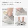 imageSTQ Womens Slip on Sneakers Wide Toe Box Walking Tennis Shoes Cushion Sole Comfortable Orthopedic Arch Support Breathable Plantar Fasciitis NonSlip Athletic Gym Workout ShoeTaupe