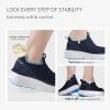 imageSTQ Womens Slip on Sneakers Wide Toe Box Walking Tennis Shoes Cushion Sole Comfortable Orthopedic Arch Support Breathable Plantar Fasciitis NonSlip Athletic Gym Workout ShoeNavy