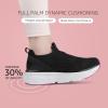 imageSTQ Womens Slip on Sneakers Wide Toe Box Walking Tennis Shoes Cushion Sole Comfortable Orthopedic Arch Support Breathable Plantar Fasciitis NonSlip Athletic Gym Workout ShoeBlack White
