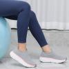 imageSTQ Womens Slip on Sneakers Wide Toe Box Walking Tennis Shoes Cushion Sole Comfortable Orthopedic Arch Support Breathable Plantar Fasciitis NonSlip Athletic Gym Workout ShoeDark Grey Pink