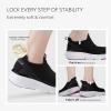 imageSTQ Womens Slip on Sneakers Wide Toe Box Walking Tennis Shoes Cushion Sole Comfortable Orthopedic Arch Support Breathable Plantar Fasciitis NonSlip Athletic Gym Workout ShoeBlack White