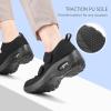 imageSTQ Womens Walking Shoes Non Slip Orthopedic Shoes Adjustable Diabetic Shoes Comfort Mary Jane ShoeAll Black