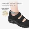 imageSTQ Womens Walking Shoes Non Slip Orthopedic Shoes Adjustable Diabetic Shoes Comfort Mary Jane ShoeAll Black