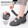 imageSTQ Womens Walking Shoes Non Slip Orthopedic Shoes Adjustable Diabetic Shoes Comfort Mary Jane ShoeDark Grey