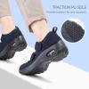 imageSTQ Womens Walking Shoes Non Slip Orthopedic Shoes Adjustable Diabetic Shoes Comfort Mary Jane ShoeNavy