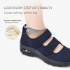 imageSTQ Womens Walking Shoes Non Slip Orthopedic Shoes Adjustable Diabetic Shoes Comfort Mary Jane ShoeNavy