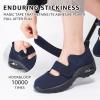 imageSTQ Womens Walking Shoes Non Slip Orthopedic Shoes Adjustable Diabetic Shoes Comfort Mary Jane ShoeNavy