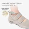 imageSTQ Womens Walking Shoes Non Slip Orthopedic Shoes Adjustable Diabetic Shoes Comfort Mary Jane ShoeTaupe