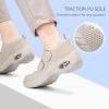 imageSTQ Womens Walking Shoes Non Slip Orthopedic Shoes Adjustable Diabetic Shoes Comfort Mary Jane ShoeTaupe