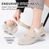 imageSTQ Womens Walking Shoes Non Slip Orthopedic Shoes Adjustable Diabetic Shoes Comfort Mary Jane ShoeTaupe