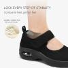 imageSTQ Womens Walking Shoes Non Slip Orthopedic Shoes Adjustable Mary Jane ShoesAll Black
