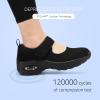 imageSTQ Womens Walking Shoes Non Slip Orthopedic Shoes Adjustable Mary Jane ShoesAll Black