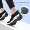 imageSTQ Womens Walking Shoes Non Slip Orthopedic Shoes Adjustable Mary Jane ShoesBlack White