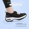 imageSTQ Womens Walking Shoes Non Slip Orthopedic Shoes Adjustable Mary Jane ShoesBlack White