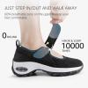 imageSTQ Womens Walking Shoes Non Slip Orthopedic Shoes Adjustable Mary Jane ShoesBlack White