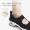 imageSTQ Womens Walking Shoes Non Slip Orthopedic Shoes Adjustable Mary Jane ShoesBlack White
