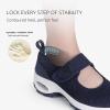 imageSTQ Womens Walking Shoes Non Slip Orthopedic Shoes Adjustable Mary Jane ShoesNavy