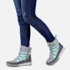 imageSTQ Womens Winter Walking Boots Zip Up Lightweight Cozy Ankle Bootie with LacesGrey Teal