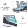 imageSTQ Womens Winter Walking Boots Zip Up Lightweight Cozy Ankle Bootie with LacesGrey Teal