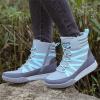 imageSTQ Womens Winter Walking Boots Zip Up Lightweight Cozy Ankle Bootie with LacesGrey Teal
